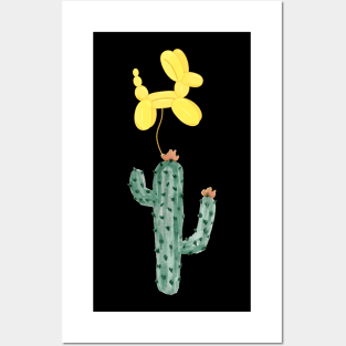 Cactus Yellow Dog Balloon Large Posters and Art